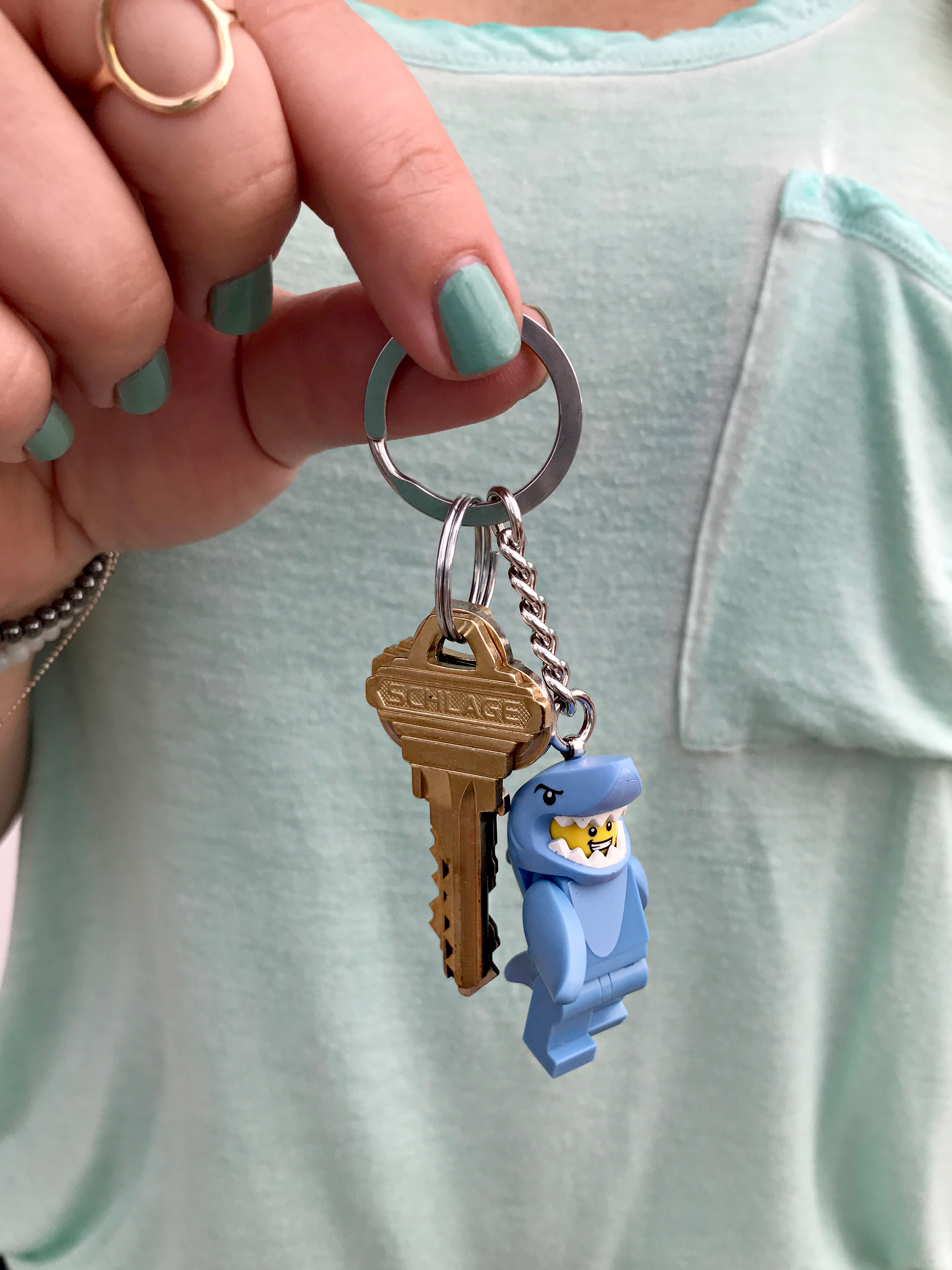 New home, new keys... with a Shark Man lego keychain, of course!