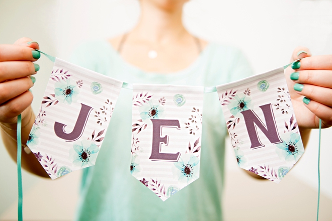 This adorable alphabet banner is free to print and the design was ironed onto fabric!