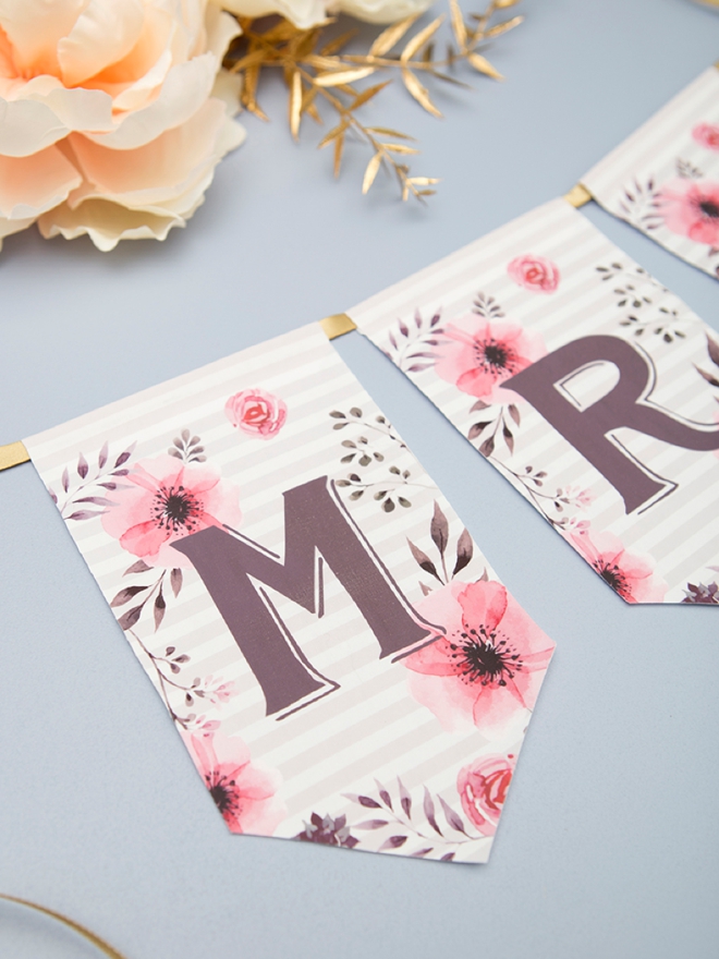 This adorable alphabet banner is free to print and the design was ironed onto fabric!