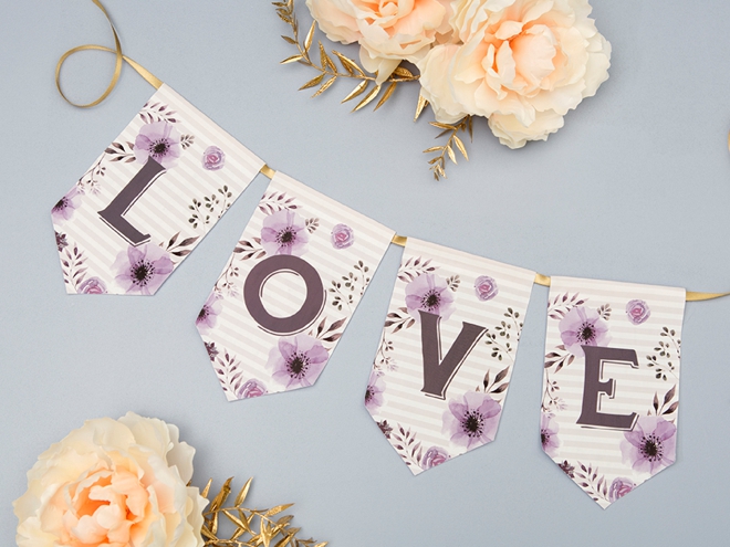 Free floral alphabet banner letters plus awesome iron-on fabric idea!