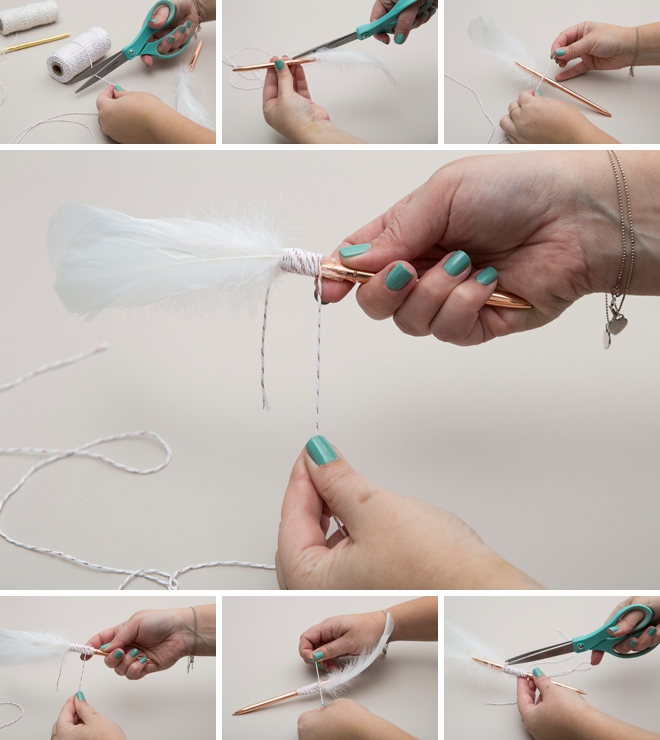 Simple Diy Feather Pens Bridalpulse