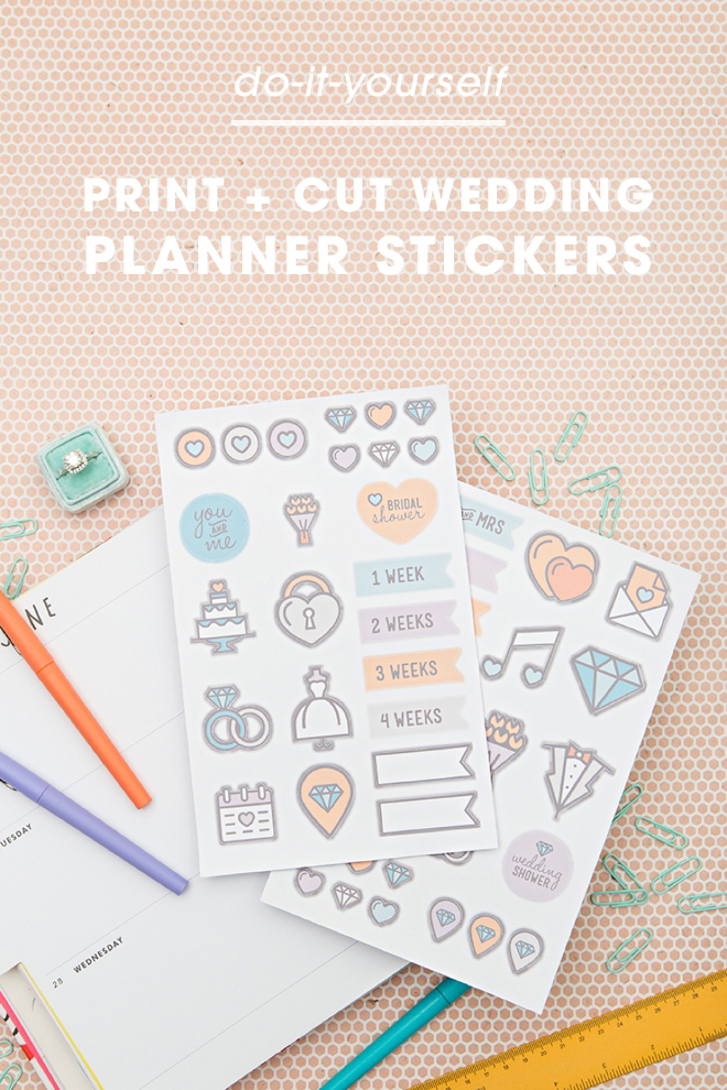 How adorable are these DIY wedding planning stickers!?