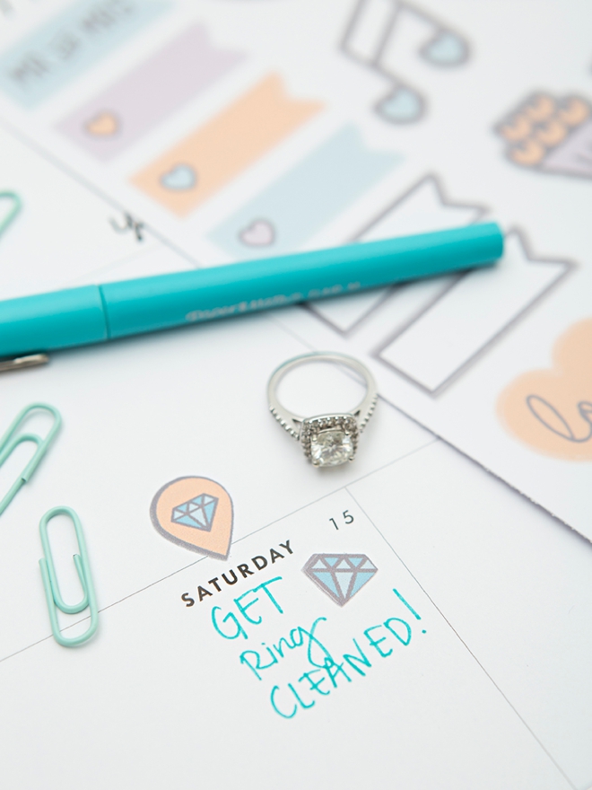 Print and cut these darling wedding planning stickers for free!