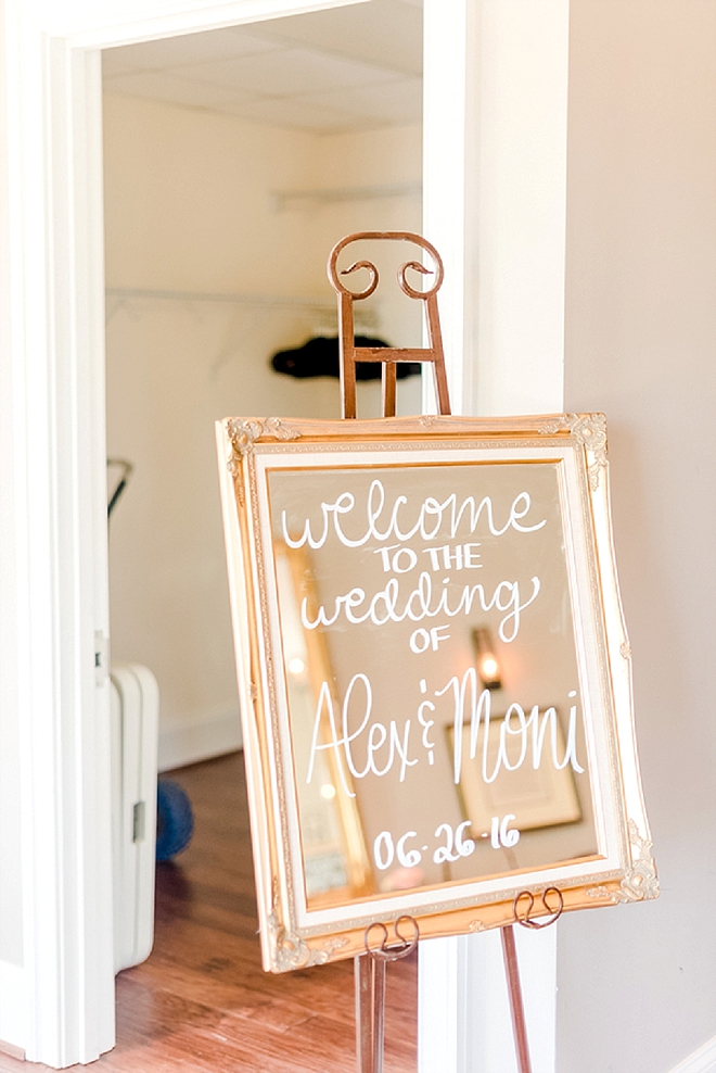 We love gold vintage mirrors as wedding signage and you will too!