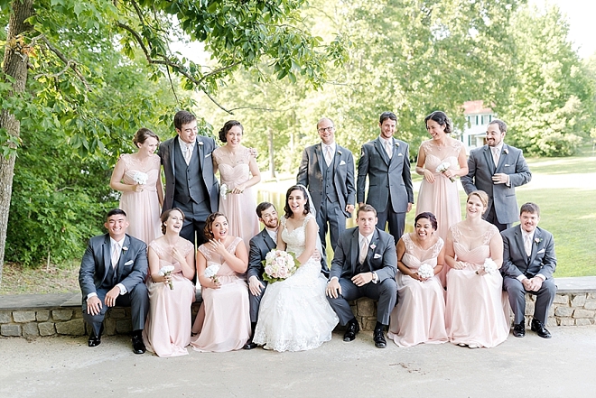 Such a fun snap of the wedding party after the ceremony!