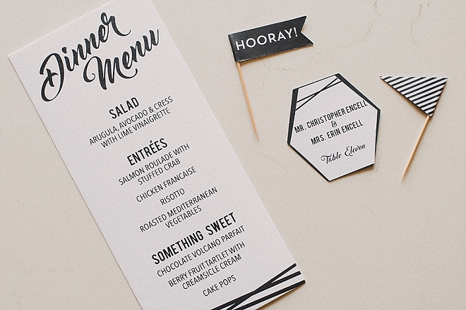 Check out these amazing menu's the Bride custom designed herself! LOVE!