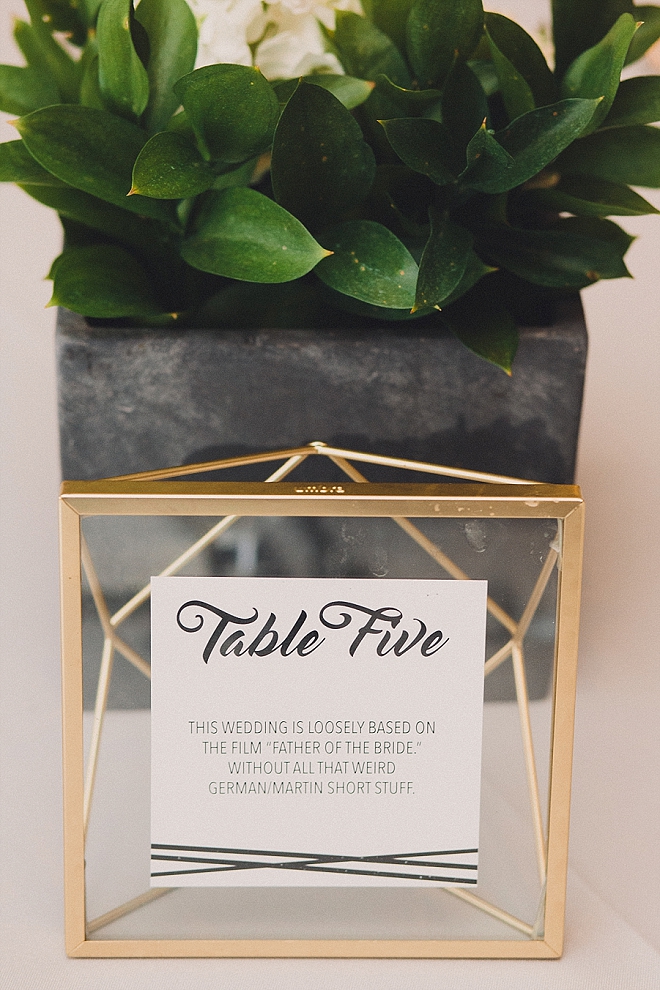 We love this darling table number idea with movie quotes!