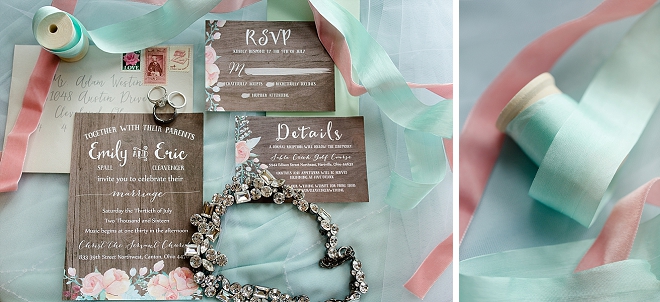 Check out this Bride's darling and sparkly wedding day details!