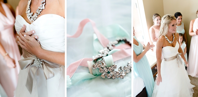 Check out this Bride's darling and sparkly wedding day details!