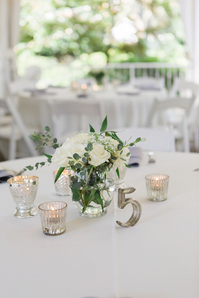 Stunning and modern metallic table numbers and florals!
