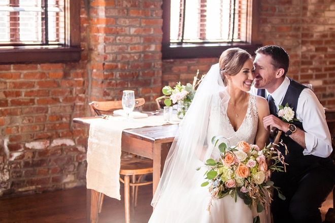 We're crushing on this super darling couple and their breakfast-style wedding!