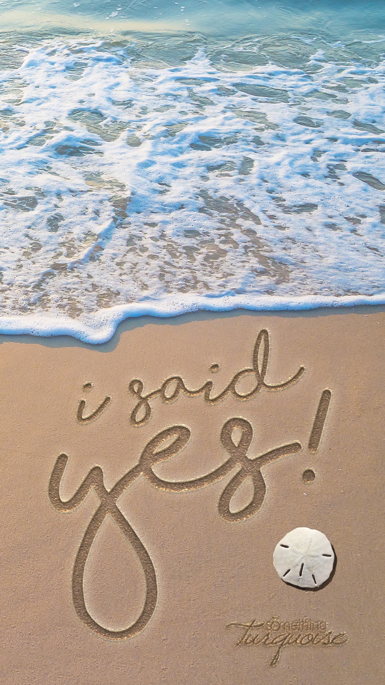 Download this darling I said Yes beach background for your iPhone!