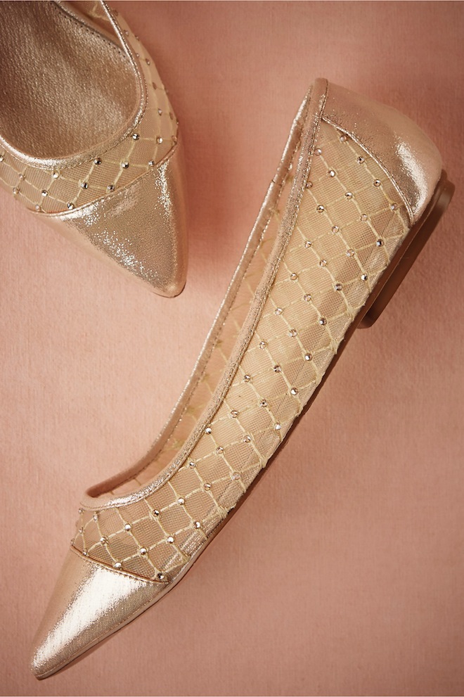 Leather, mesh, and crystal flats?! YES PLEASE. 