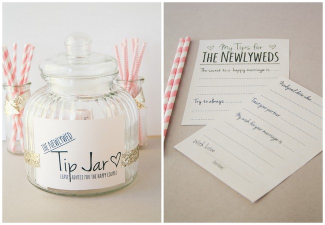 Cute idea for an alternative guest book: newlywed tip jar. 100% free printable!