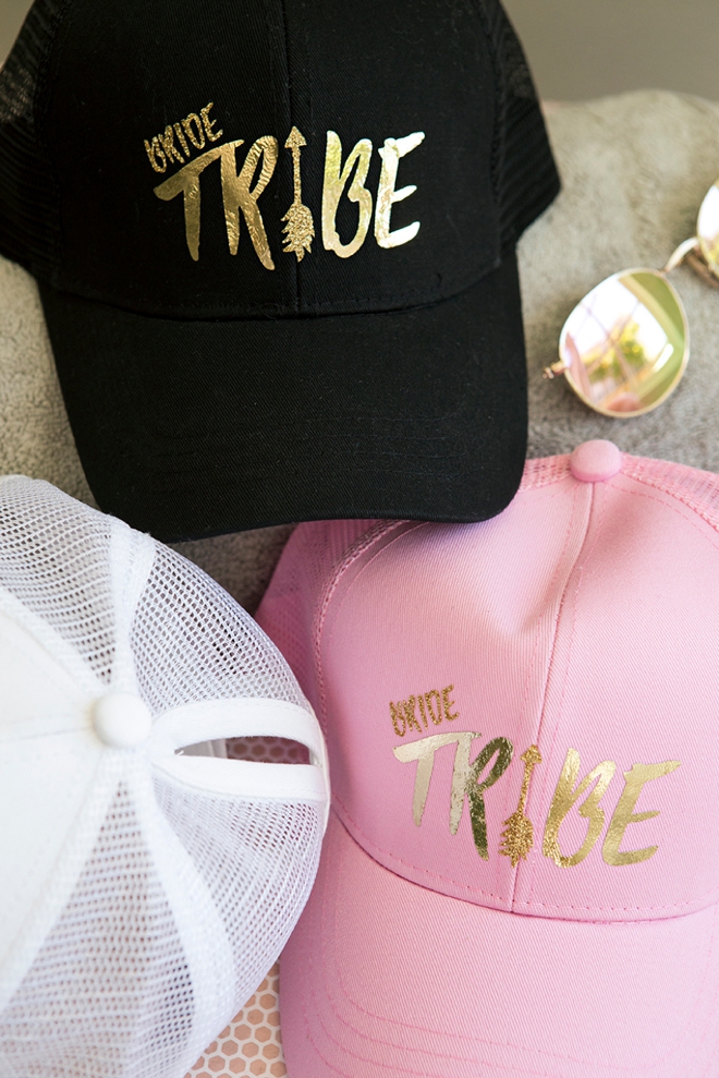 These DIY bride tribe hats are everything!