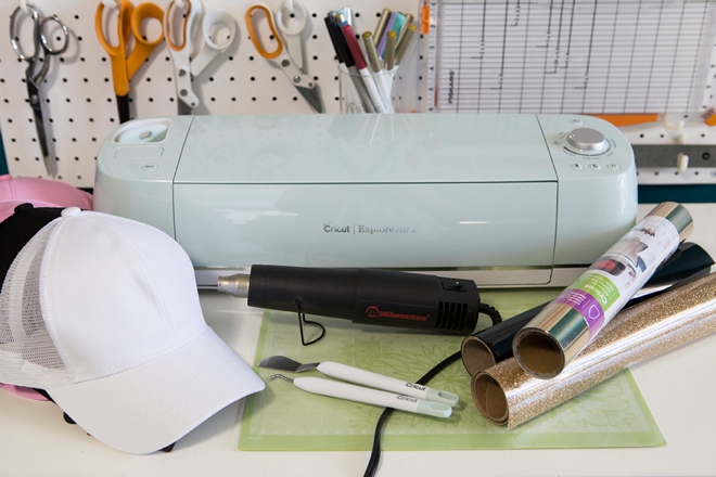 These easy DIY iron-on Bride Tribe ponytail trucker hats are the best thing ever!