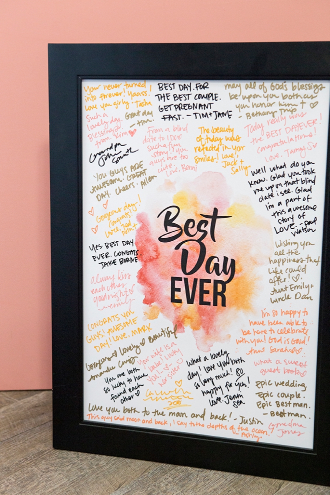 You can print this Best Day Ever guestbook sign for free!