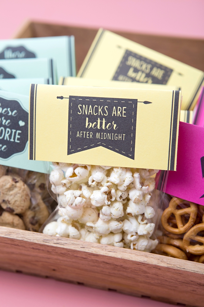 These are the cutest free printable wedding snack favors ever!