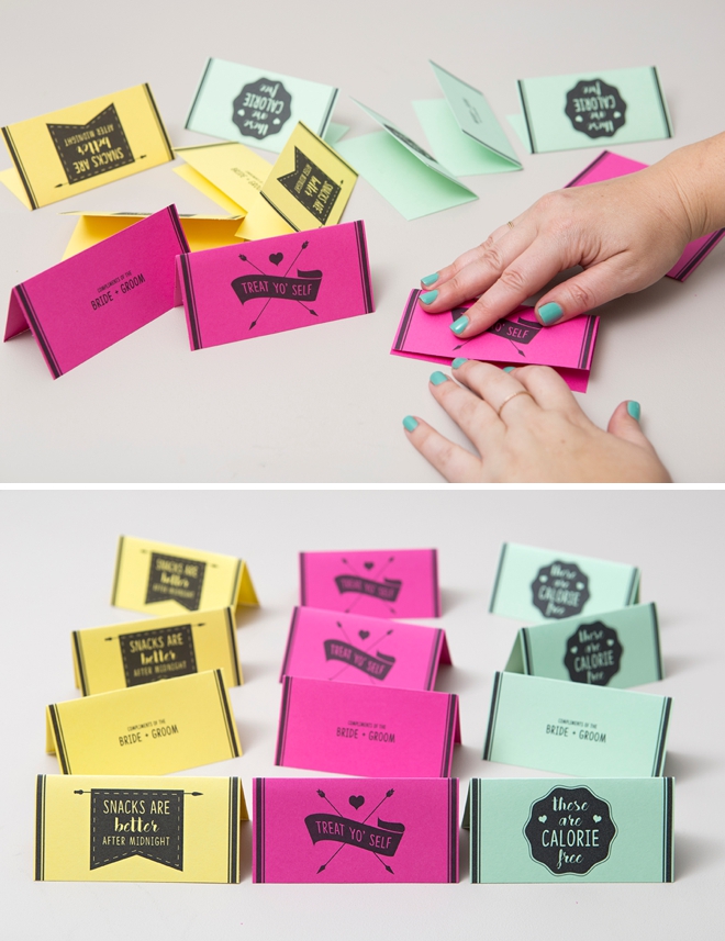 These are the cutest free printable wedding snack favors ever!