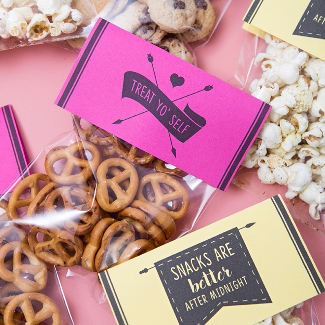 These are the cutest free printable wedding snack favors ever!