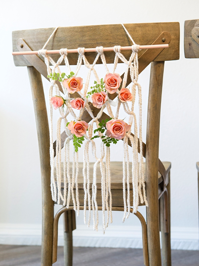 These yarn macramé reception chairs are SUPER easy to DIY, check them out!