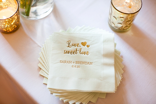 In LOVE with this Mr. and Mrs. and their darling dessert napkins at their dessert table!