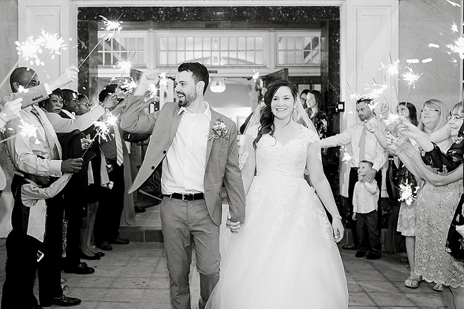 In LOVE with this darling couple's sparkler exit as Mr. and Mrs!