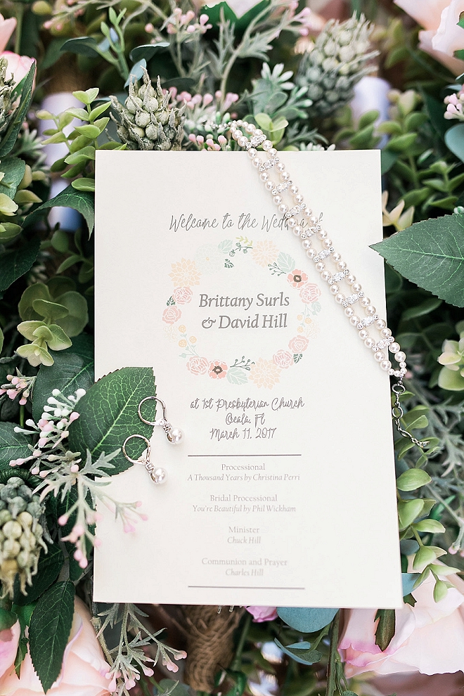 In love with the dainty wedding day invites and details at this stunning affair!
