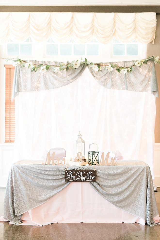 Super cute sweetheart table at this crafty couple's wedding!
