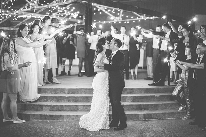 Loving this couple's super sweet sparkler exit!