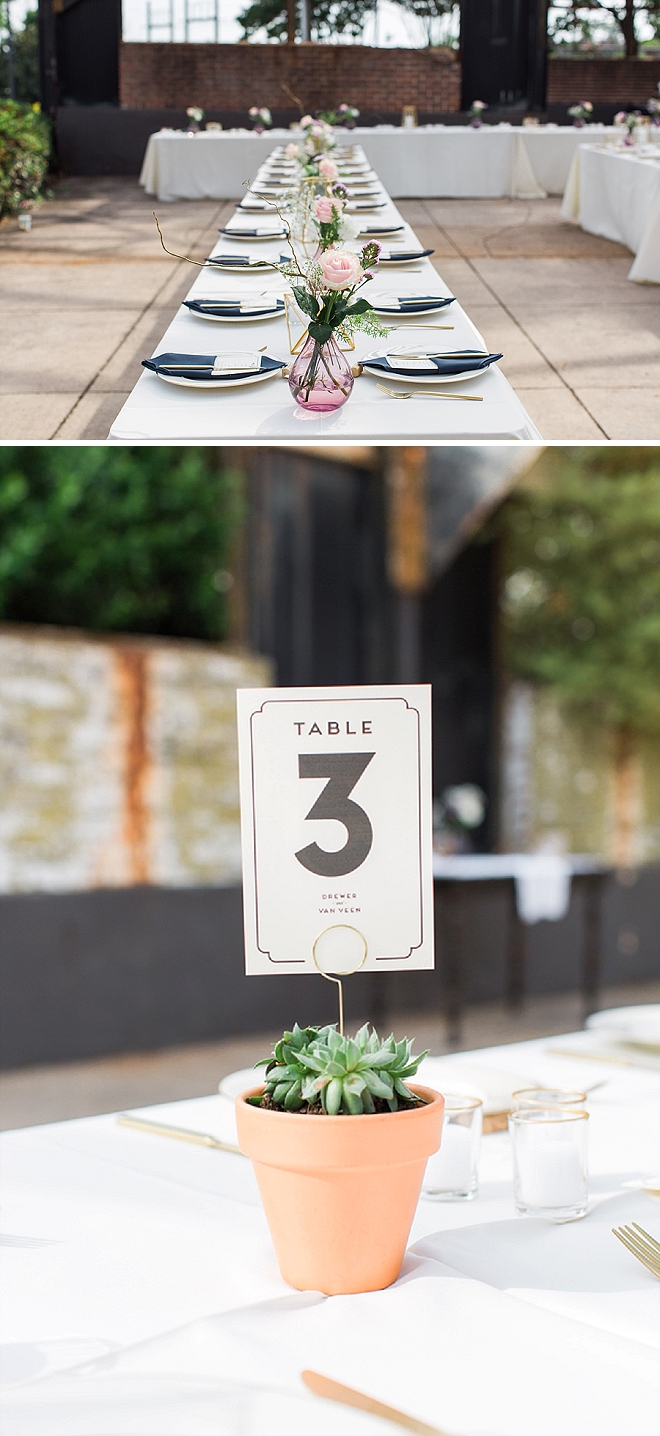 Loving all of these modern details at this couple's crafty reception!