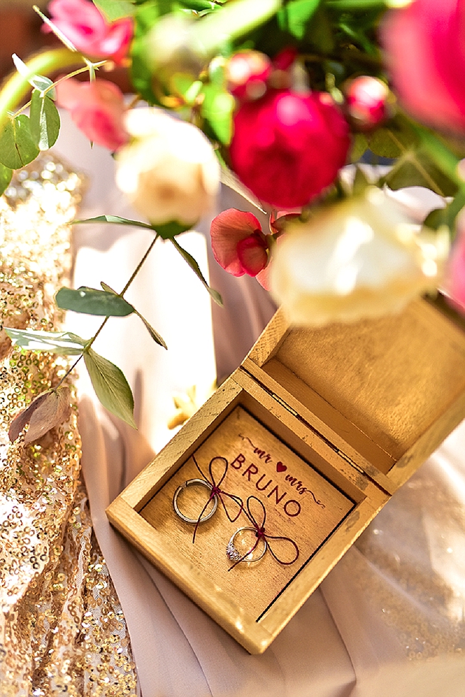 Swooning over this customized wooden ring box perfect for your ceremony and a darling keepsake!