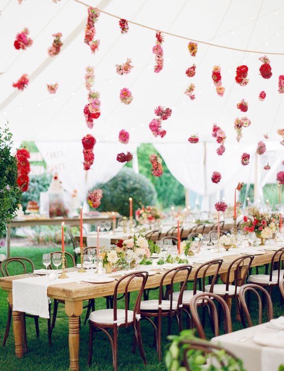 Cafe chairs are a stylish wedding choice.