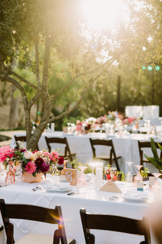 Wood folding chairs are simple and pretty.