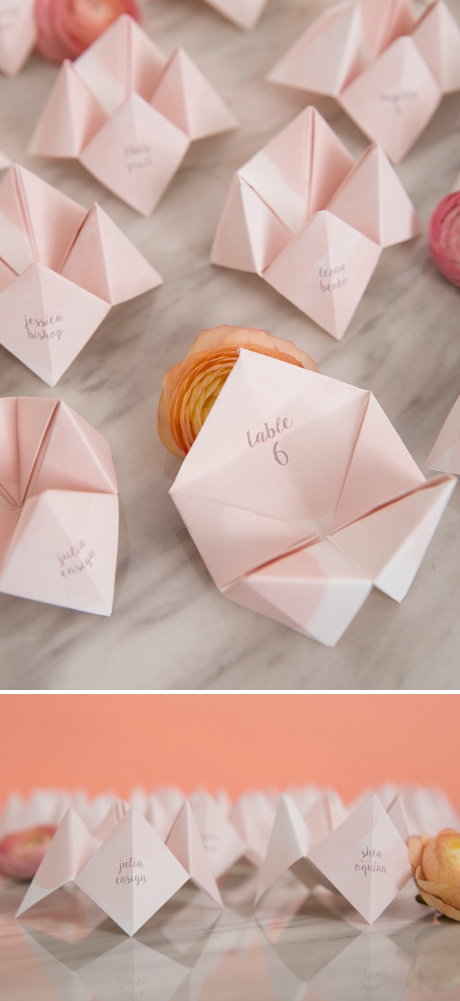 These DIY cootie catcher seating cards are the best thing ever!
