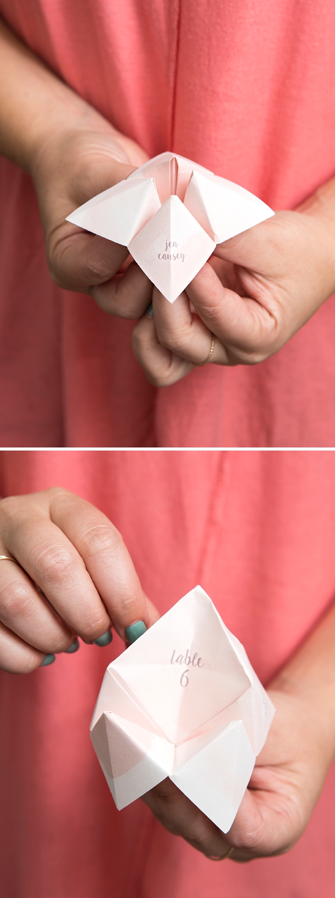 These DIY cootie catcher seating cards are the best thing ever!