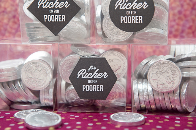 Print out these labels for free to make your own for richer or for poorer wedding favors!