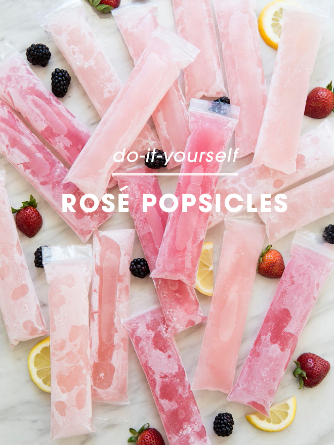 Make your own Rosé popsicles, perfect for summer!