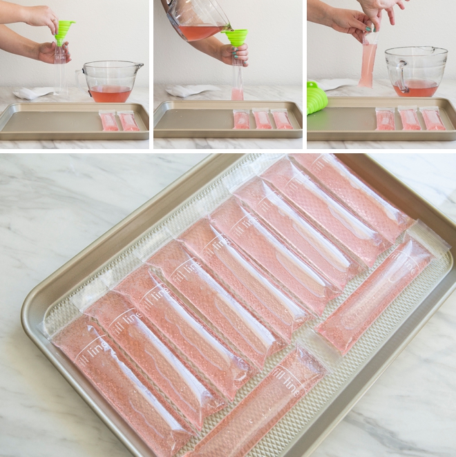 Make your own Rosé popsicles, perfect for summer!