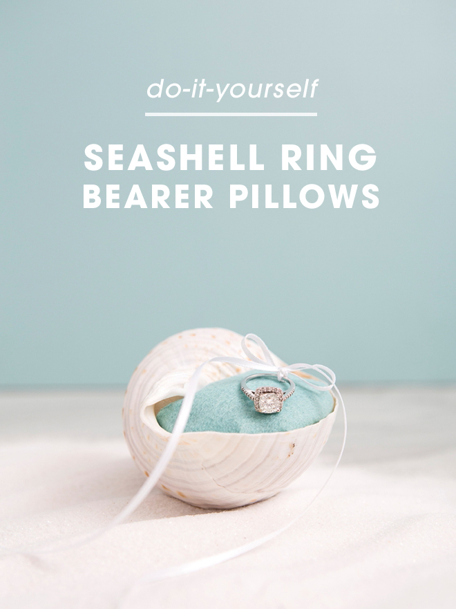 Learn how to make little felt pillows for the inside of seashells for your ring bearer to hold!