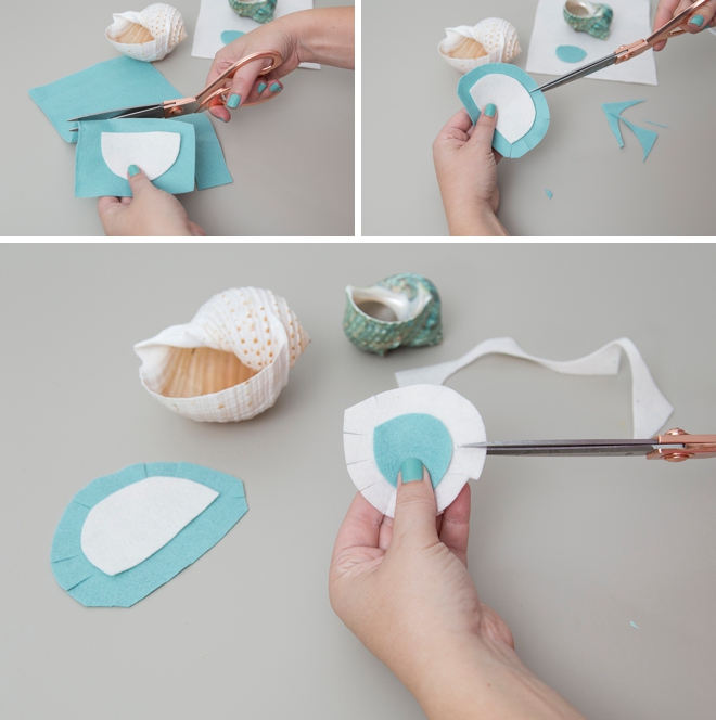 Learn how to make little felt pillows for the inside of seashells for your ring bearer to hold!
