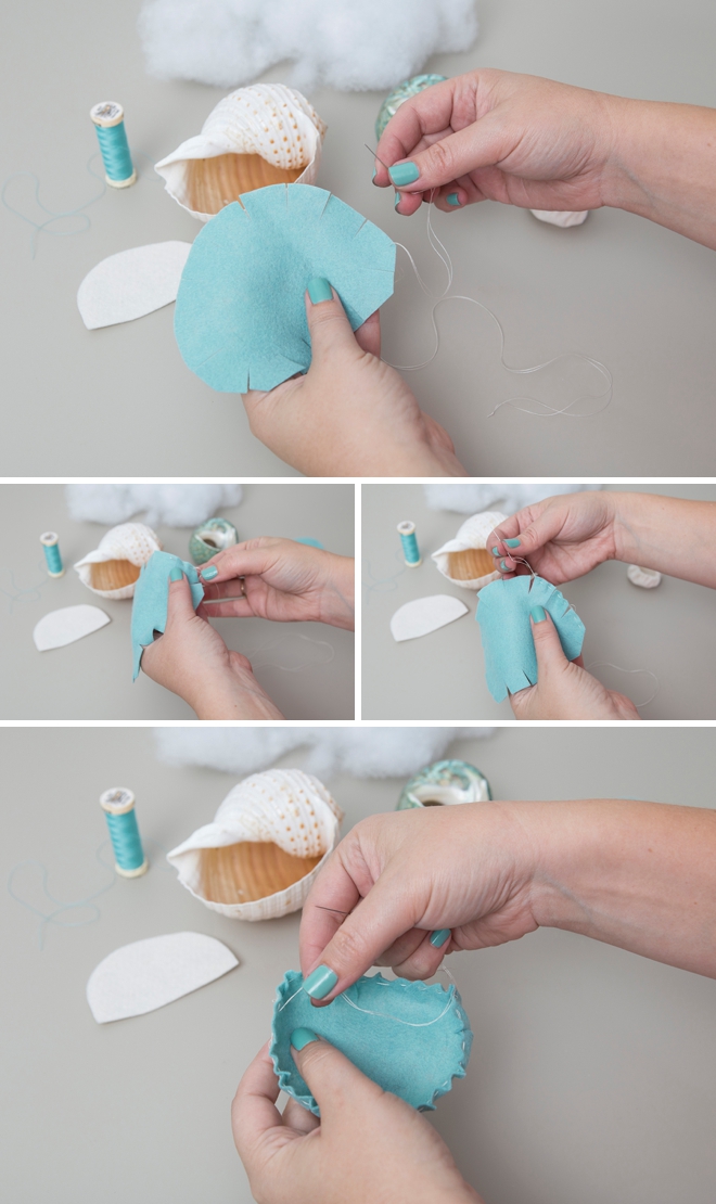 These little DIY felt seashell ring bearer pillows are perfect for your beach wedding!