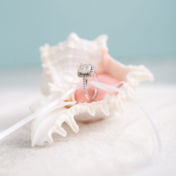 These DIY Seashell Ring Bearer "Pillows" Are To DIE For!