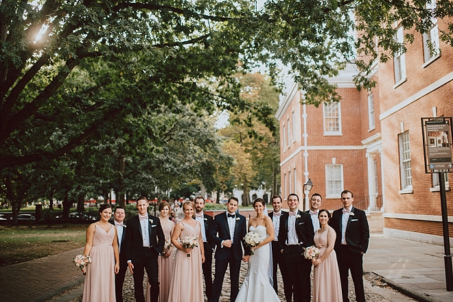 Gorgeous couple and their stunning wedding party in downtown Philly!