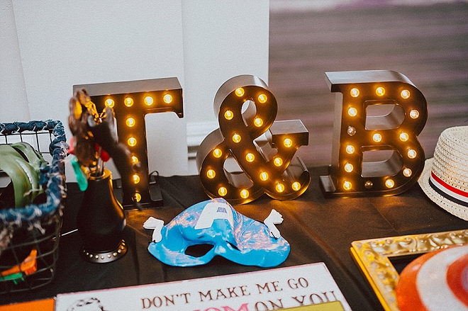 Super cute hipstr photo booth at this couple's glam reception!