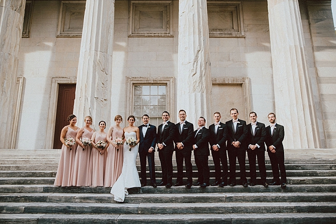 Gorgeous couple and their stunning wedding party in downtown Philly!