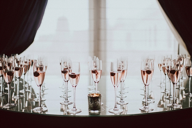 Glam champagne toast for the ceremony!