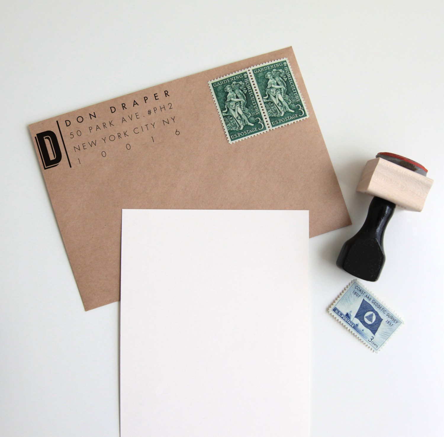 Custom return address stamp from Hunter & Co. Designs