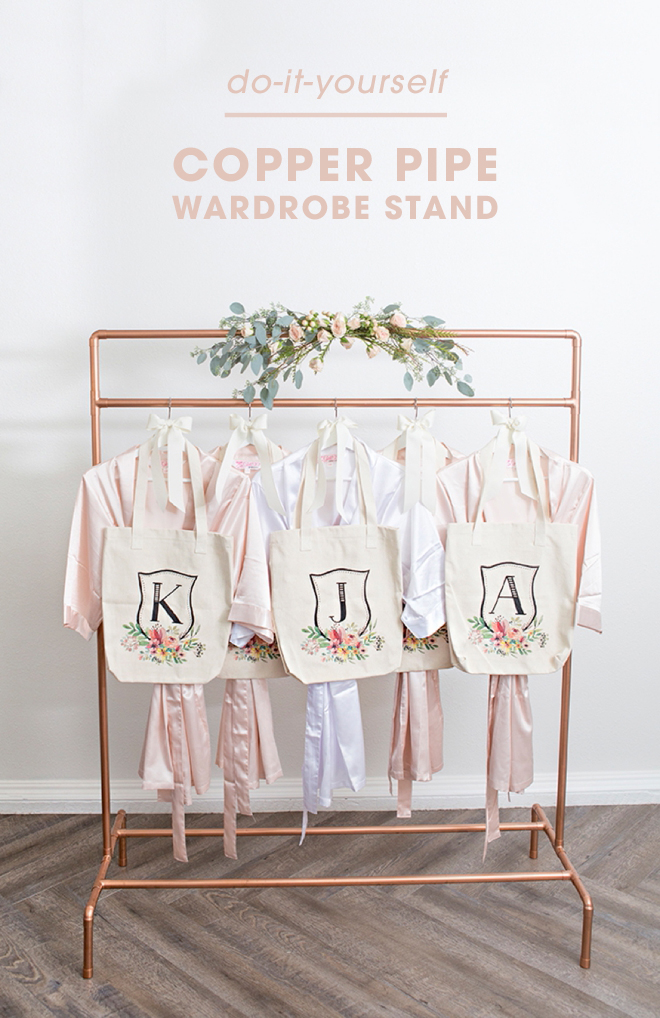 This DIY copper pipe wardrobe stand is AMAZING