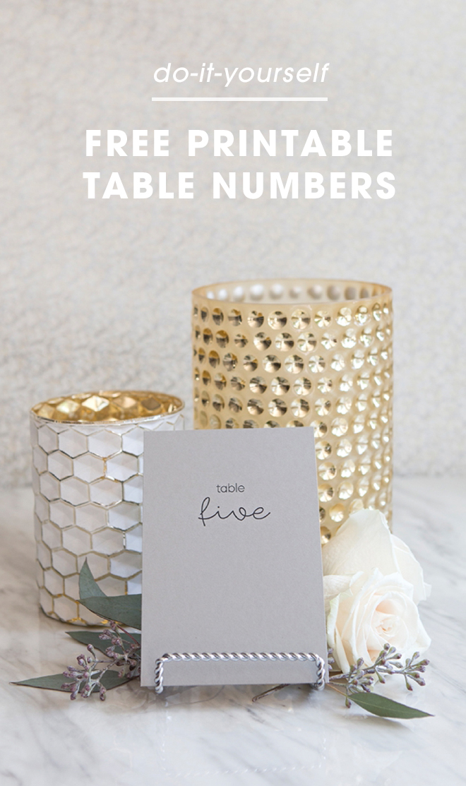 These simple and chic table numbers are FREE to download and print!